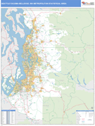 Seattle-Tacoma-Bellevue Metro Area Digital Map Basic Style